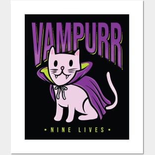 Funny Halloween Vampire Cat lover gifts Posters and Art